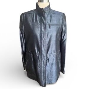 AKRIS women’s navy silk shantung jacket